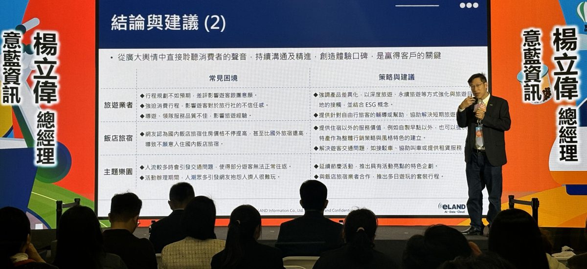 <span style=" display: block; font-size: 0.8em; font-weight: 100; color: #A5A3A3;">2025/12</span>意藍資訊獲邀參與2025「觀光產業數位博覽會」,以 AI 智能數據賦能觀光產業